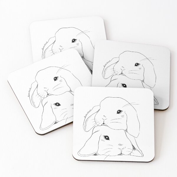 Item preview, Lovey Bunnies (White) designed and sold by SierraReighArt.