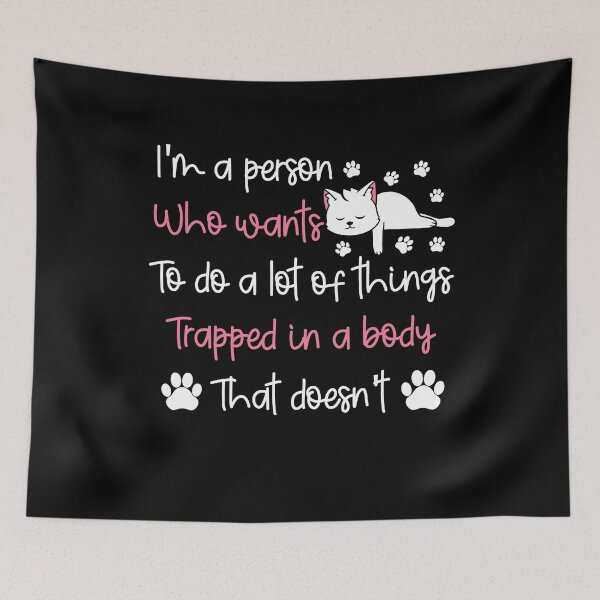 Item preview, Funny Lazy Cat: I'm A Person Who Wants To Do A Lot Of Things, Lazy Cat Quote designed and sold by AMINE  ★★★★★.