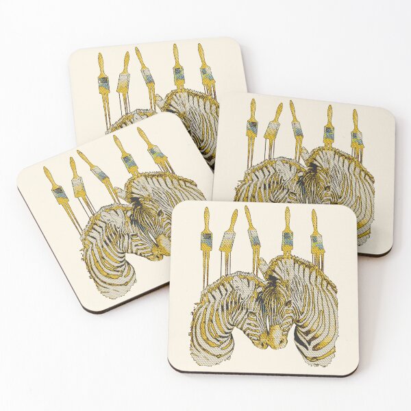 Item preview,  Yellow zebras in love, Halftone, retro, vintage, paint  fun, 80 s, 70 s, typography designed and sold by Collagedream.