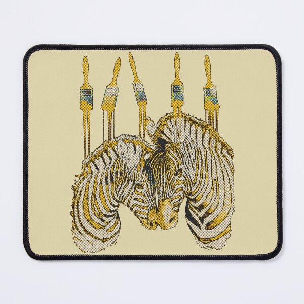 Item preview, Yellow zebras in love, Halftone, retro, vintage, paint fun, 80 s, 70 s, typography designed and sold by Collagedream.