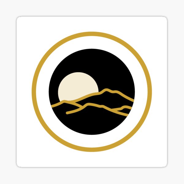 Moon Setting Behind Mountain Sticker