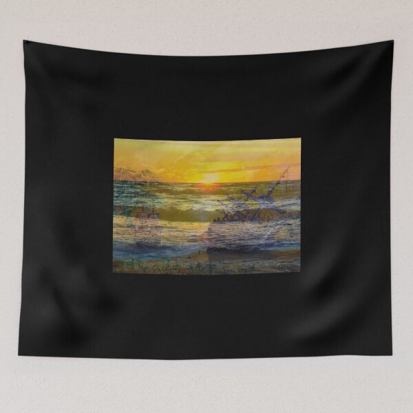 Item preview, Mixed Media: Sunset, seascape and oil painting, photo and painting by Marina Daniluka designed and sold by MariDaniArt.