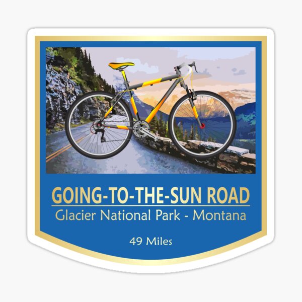 Going to the Sun Road (bike2) Sticker for Sale by curranmorgan