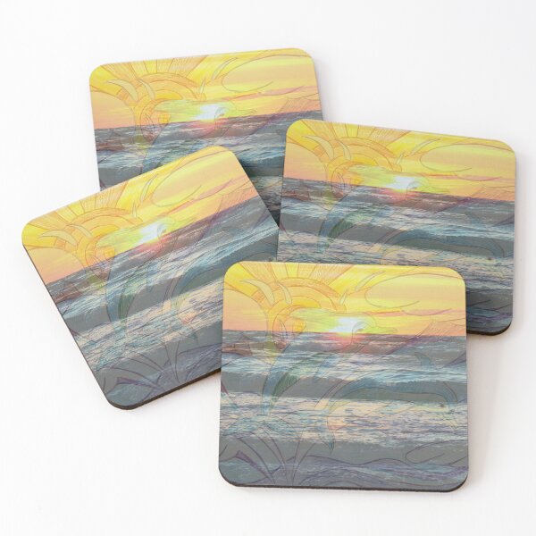 Item preview, Mixed Media: Sunset, seascape and oil painting, photo and painting by Marina Daniluka designed and sold by MariDaniArt.