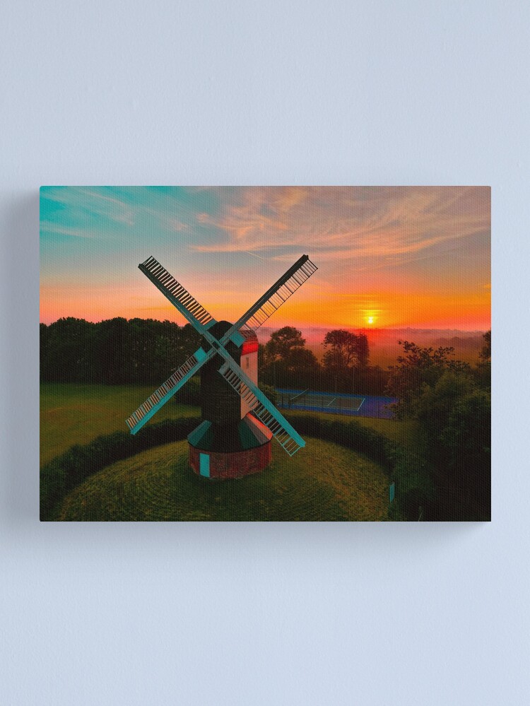 Canvas Print, Mountnessing Windmill - Red Sunrise designed and sold by Peter Barrett