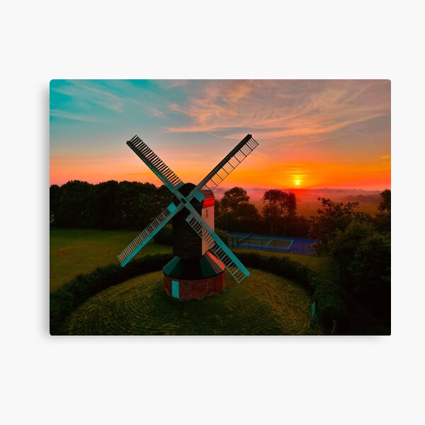 Mountnessing Windmill - Red Sunrise Canvas Print