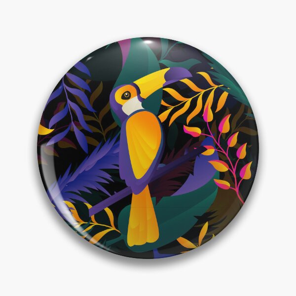 Item preview, Tropical Birds Flowers Jungle Foliage Nature Flora Pattern designed and sold by TeeBeesDesign.