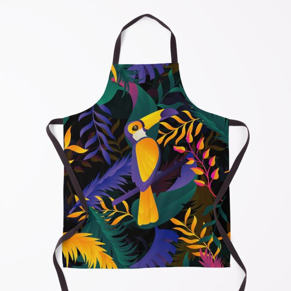 Aperçu de l'œuvre Tropical Oiseaux Fleurs Jungle Feuillage Nature Flore Modèle créée et vendue par TeeBeesDesign.