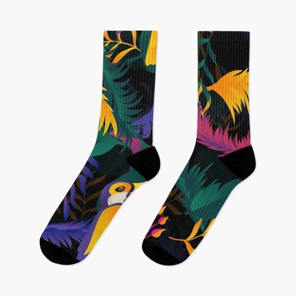 Item preview, Tropical Birds Flowers Jungle Foliage Nature Flora Pattern designed and sold by TeeBeesDesign.