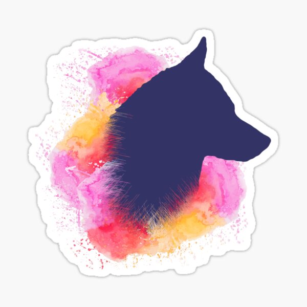 Dog Silhouette Pastel Sticker