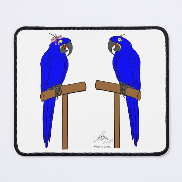 Item preview, Crazy Bird Man with Hyacinth Macaws designed and sold by Laughing Parrot Studio.