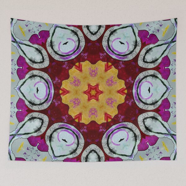 Item preview, Violet Flower Geometric Pattern designed and sold by MediaArtbyMara.