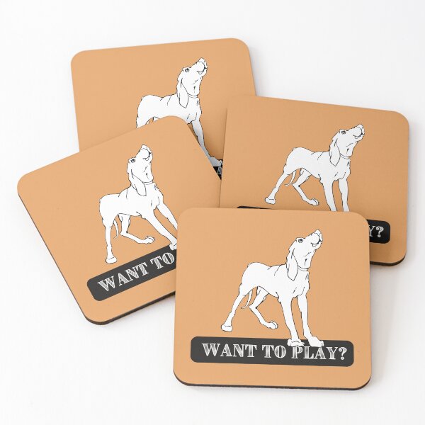Item preview, Hound dog design lets people know you are looking for a game. Perhaps football or a game of fetch? designed and sold by tranquilbeach.