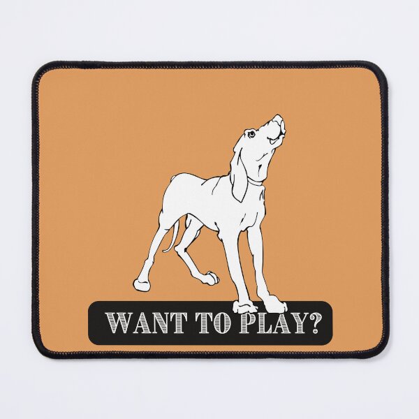 Item preview, Hound dog design lets people know you are looking for a game. Perhaps football or a game of fetch? designed and sold by tranquilbeach.