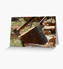 Flying Sawdust! - Chopping Wood - NZ Greeting Card