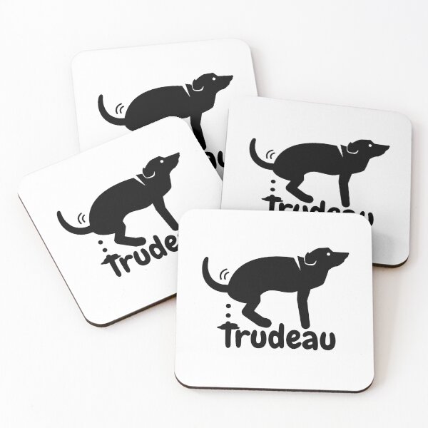 Item preview, Trudeau Dog Pooping 1 Black Logo designed and sold by KomarDesigns.