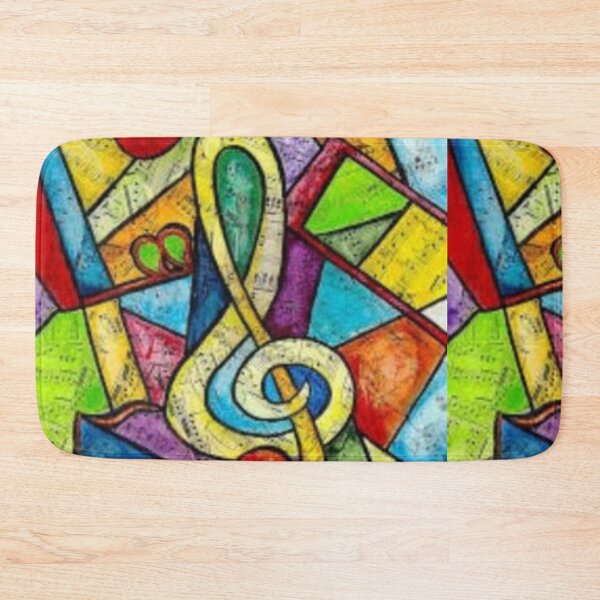 Item preview, Muli colored musical note symbol which has small music notes in the background  designed and sold by Arteartz.
