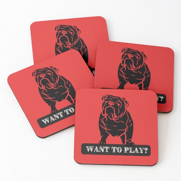 Item preview, Bulldog design lets people know you are looking for a game. Perhaps football or a game of fetch?? designed and sold by tranquilbeach.