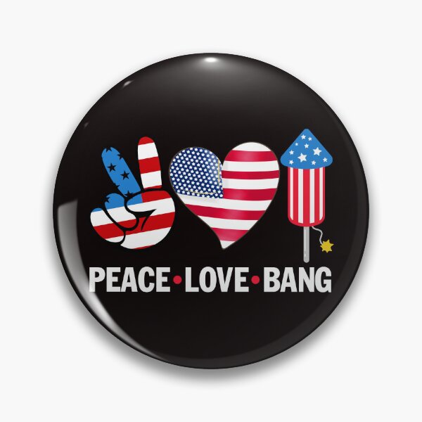 Item preview, Peace Love Bang Firework Heart American Flag 4th Of July designed and sold by Buyeseoshop.