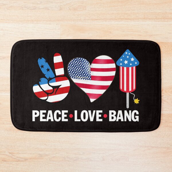 Item preview, Peace Love Bang Firework Heart American Flag 4th Of July designed and sold by Buyeseoshop.