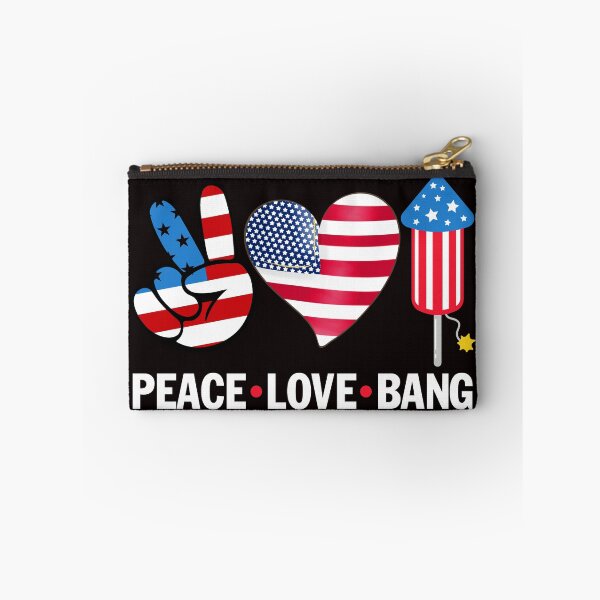Item preview, Peace Love Bang Firework Heart American Flag 4th Of July designed and sold by Buyeseoshop.