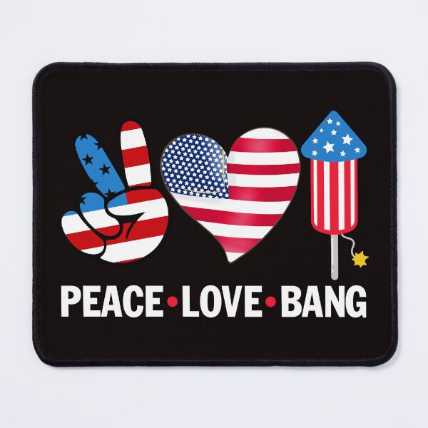 Item preview, Peace Love Bang Firework Heart American Flag 4th Of July designed and sold by Buyeseoshop.