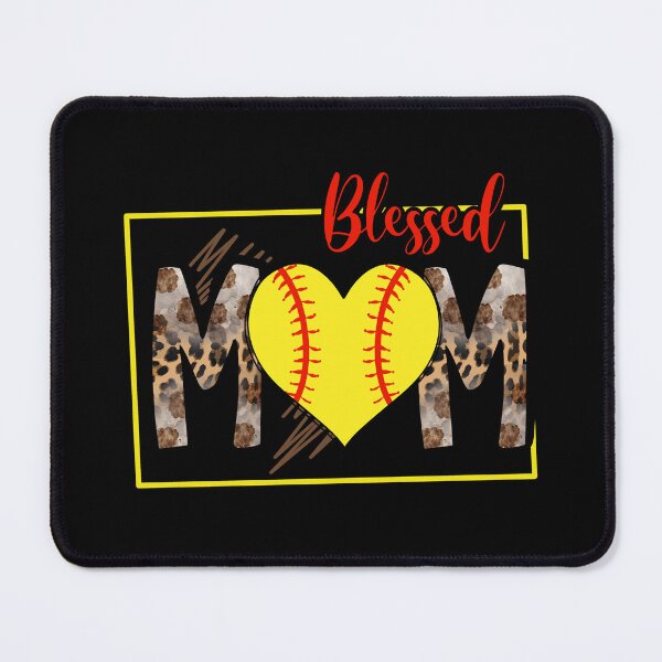 Item preview, Blessed Softball Mom Leopard Skin Heart Fastpitch designed and sold by 99Fastpitch.