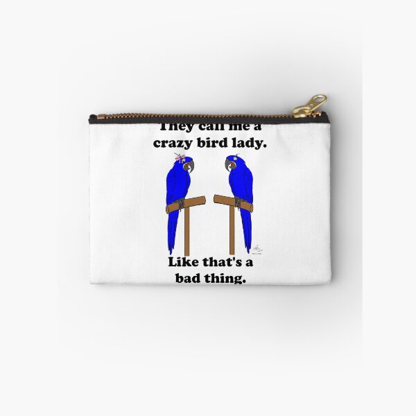 Item preview, Crazy Bird Lady with Hyacinth Macaws designed and sold by Laughing Parrot Studio.