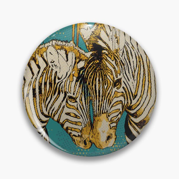 Item preview, Yellow zebras, Halftone, retro, vintage, typography pattern, paint fun, 80 s, 70 s designed and sold by Collagedream.