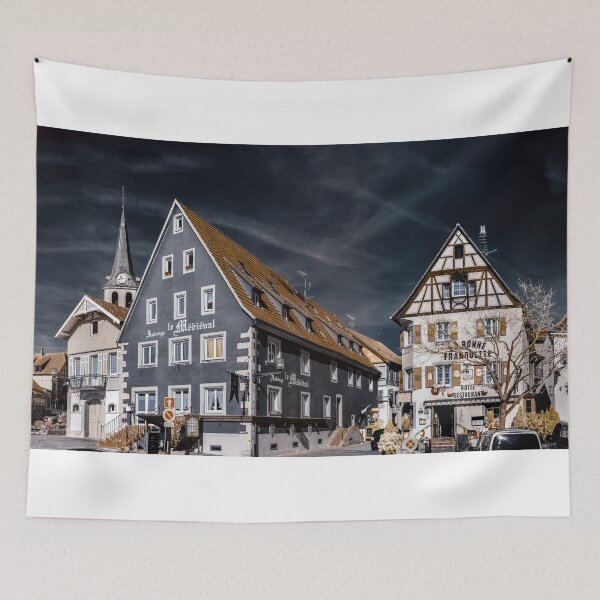 Item preview, Editorial: 30th March 2017: Ville, France. Infrared view of village street designed and sold by Alexander Sorokopud.