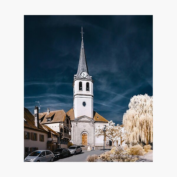 Item preview, Editorial: 30th March 2017: Ville, France. Infrared view of village street designed and sold by Alexander Sorokopud.