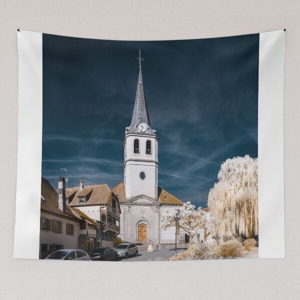 Item preview, Editorial: 30th March 2017: Ville, France. Infrared view of village street designed and sold by Alexander Sorokopud.