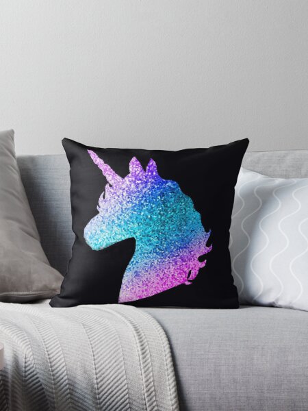 Glitter unicorn pillow best sale