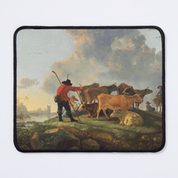 Artikelvorschau, Hirten, die Vieh pflegen | Aelbert Cuyp | 1660 Renaissance Bauernleben Kunst entworfen und verkauft von CJET.