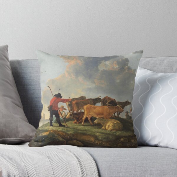 Item preview, Herdsmen Tending Cattle | Aelbert Cuyp | 1660 Renaissance Farm Life Art designed and sold by CJET.
