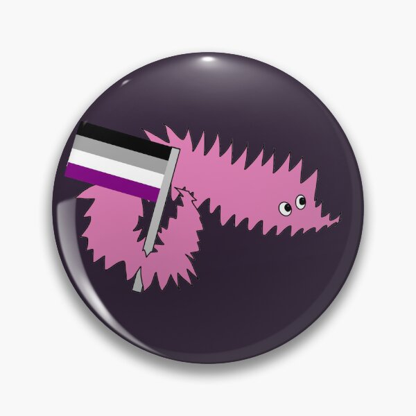 Item preview, worm with asexual flag designed and sold by wormwithastring.