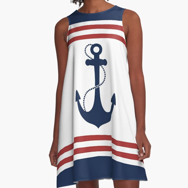 Nautical Anchor A-Line Dress
