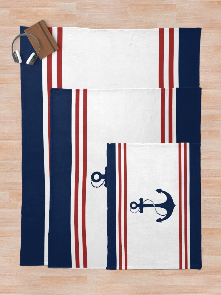 "Nautical Anchor" Throw Blanket for Sale by LizaPhoenix Redbubble