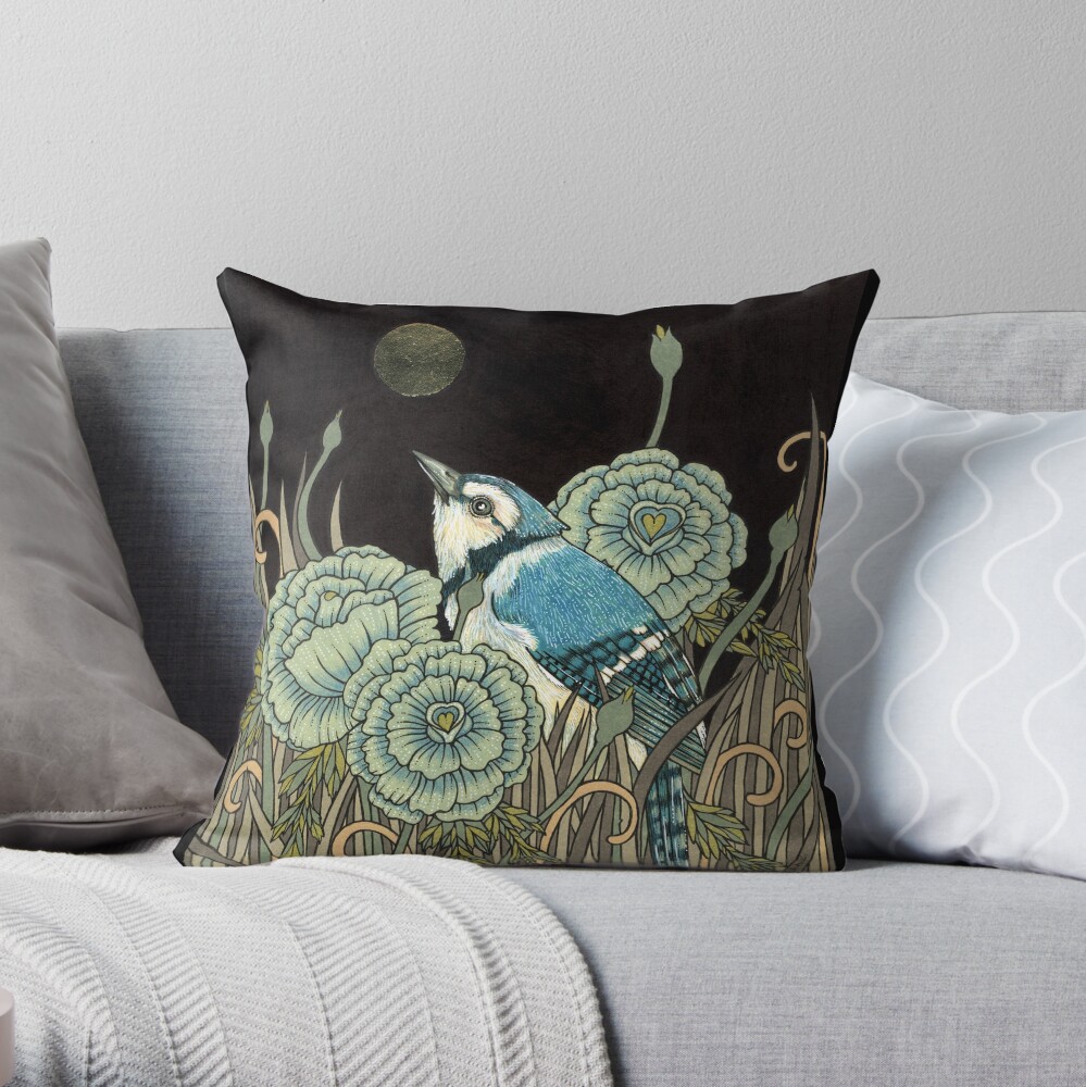 Blue Jay Throw Pillow
