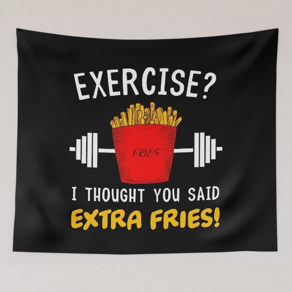 Item preview, Funny Exercise French Fries Workout  designed and sold by Mariano Topno.