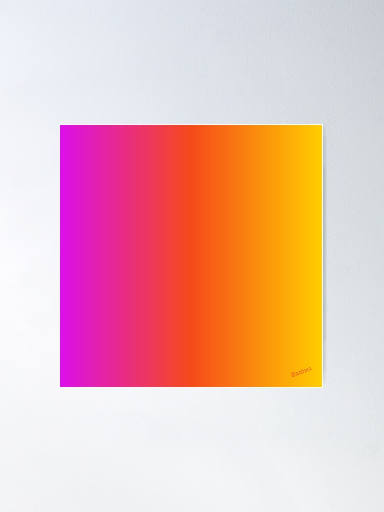 Alternate view of Gradient Rainbow: Hot Pink, Orange & Yellow Poster
