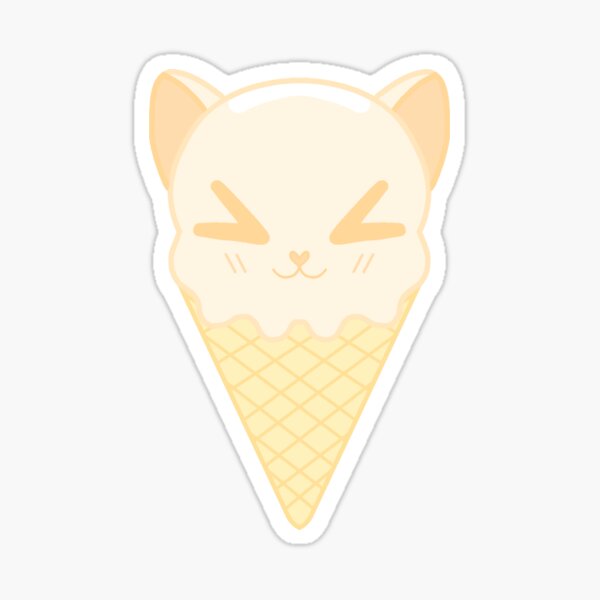 Vanilla Ice Cream Cat Sticker