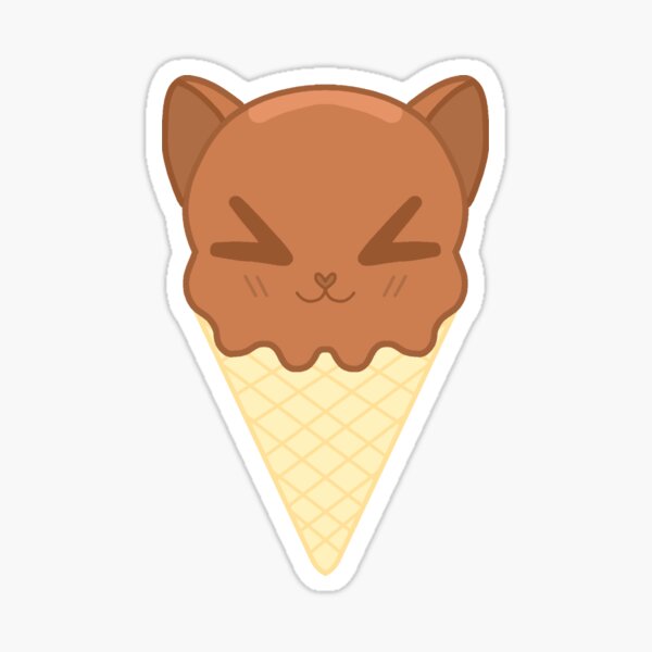 "Chocolate Ice Cream Cat" Sticker for Sale by RainyKitten Redbubble