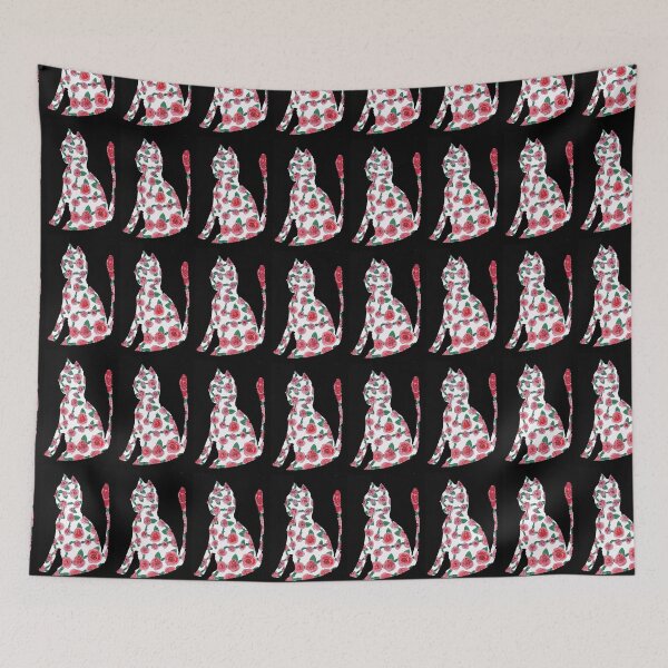 Item preview, Cat with roses designed and sold by Ramiro Lombardo.