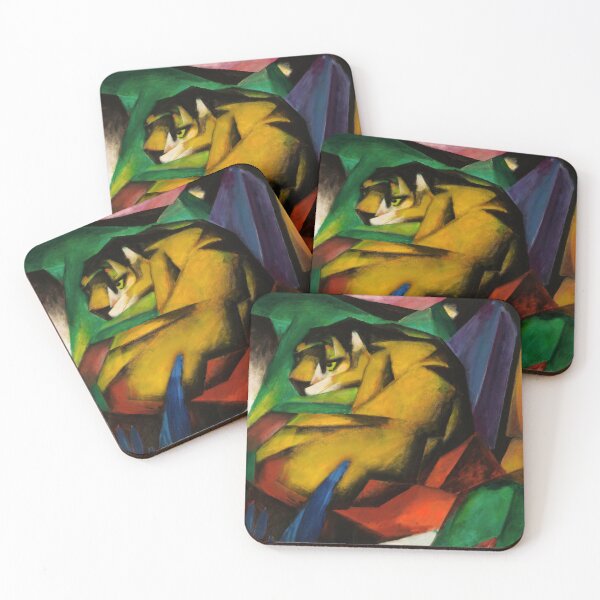 Item preview, Tiger Franz Marc Cubist Animal Painting designed and sold by VintageArchive.