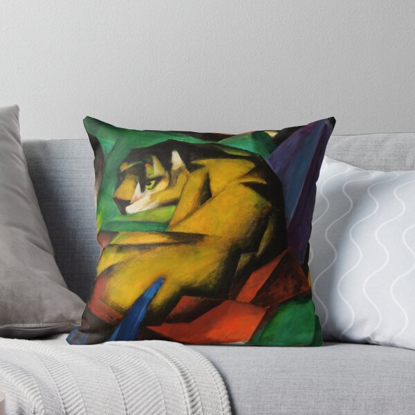 Item preview, Tiger Franz Marc Cubist Animal Painting designed and sold by VintageArchive.