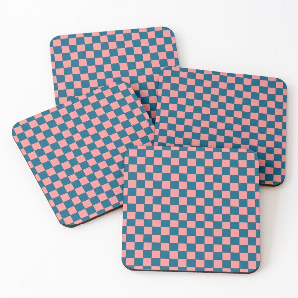 Item preview, Checked Checkerboard Square Pattern - Pastel Pink and Navy Blue designed and sold by jays-artworks.
