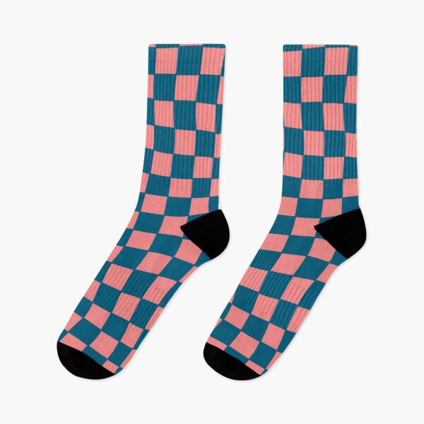 Item preview, Checked Checkerboard Square Pattern - Pastel Pink and Navy Blue designed and sold by jays-artworks.