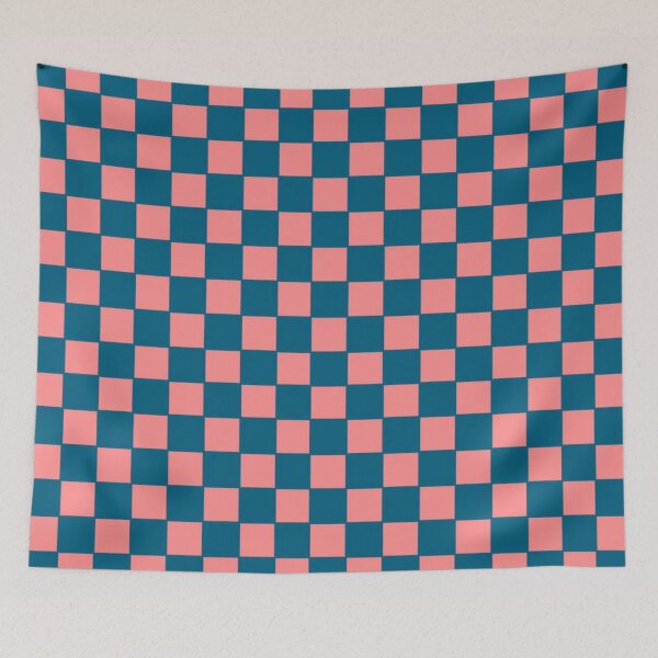 Item preview, Checked Checkerboard Square Pattern - Pastel Pink and Navy Blue designed and sold by jays-artworks.