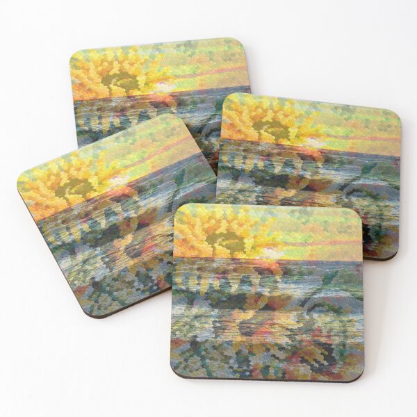 Item preview, Mixed Media: Sunset, seascape and oil painting, photo and painting by Marina Daniluka designed and sold by MariDaniArt.